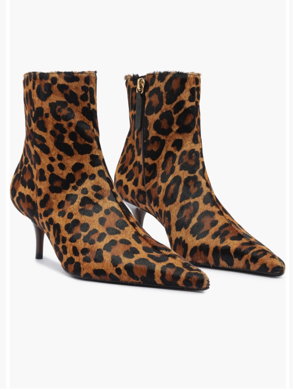 ✨ Schutz Mikki Leopard Print Pointed Toe Low Heel Booties | Size 7.5 | NWOB